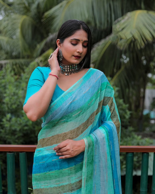 Chiffon Foil Print Saree