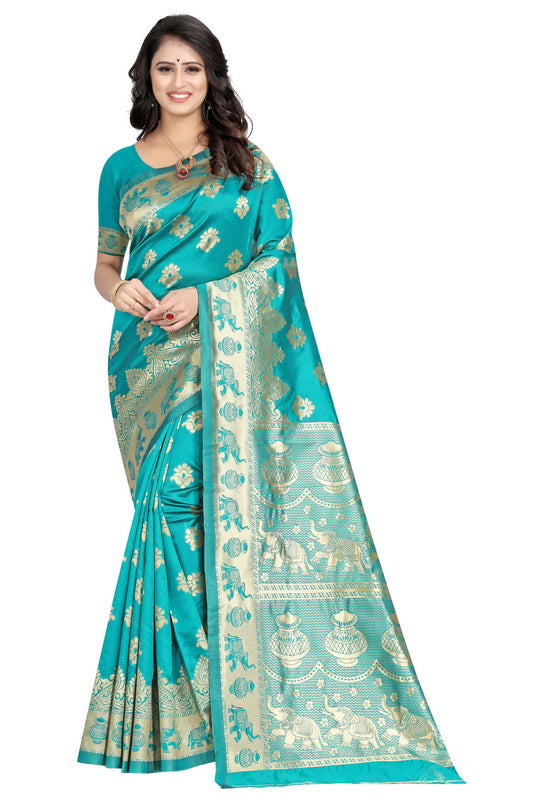 Banarasi Jacquard Silk Saree - thevendorvilla