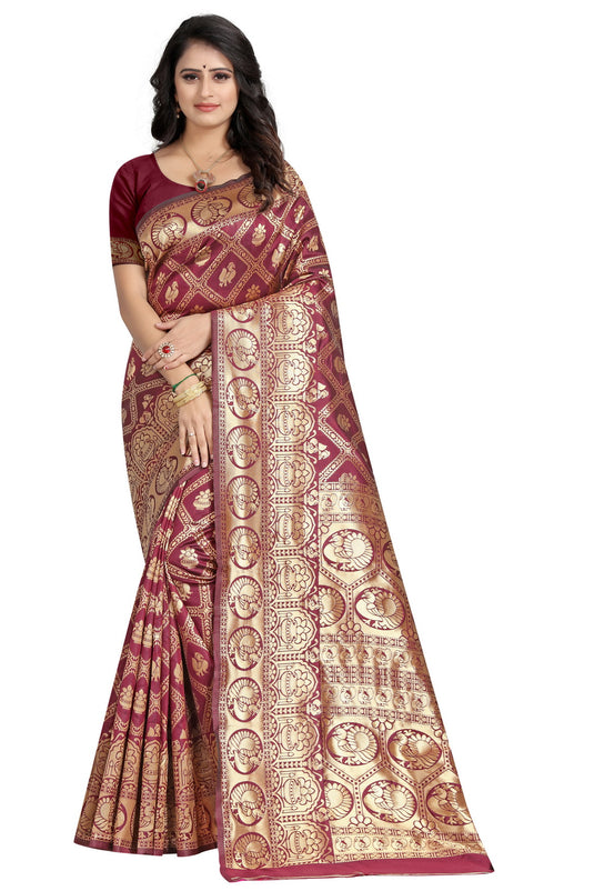 Banarasi Jacquard Silk Saree - thevendorvilla
