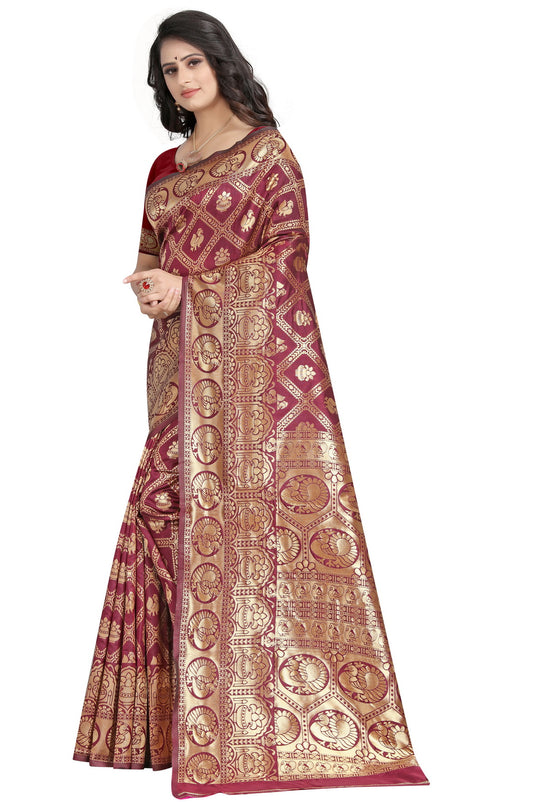 Banarasi Jacquard Silk Saree - thevendorvilla
