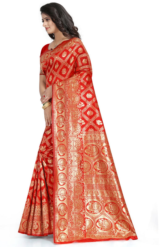Banarasi Jacquard Silk Saree - thevendorvilla