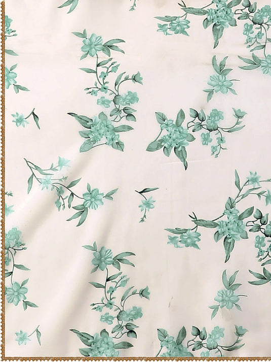 Printed Georgette Calf Length Floral Summer Dress With Dupatta - thevendorvilla