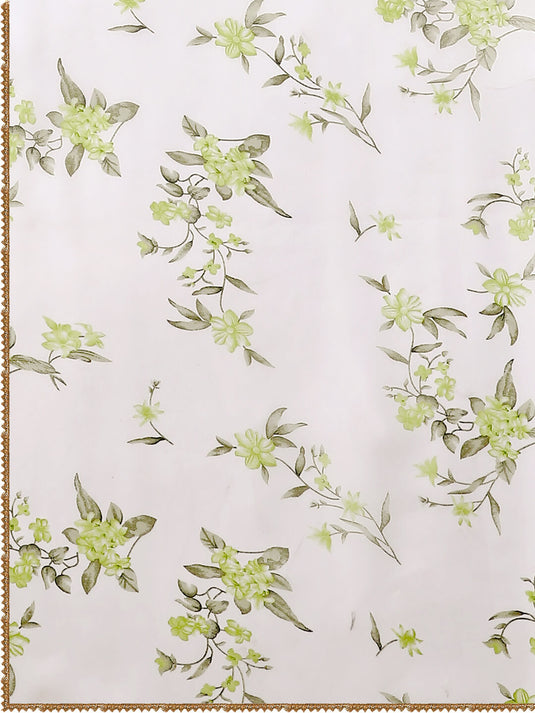 Printed Georgette Calf Length Floral Summer Dress With Dupatta - thevendorvilla