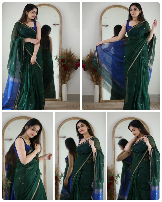 Luxurious Linen: The Soft Slub Saree