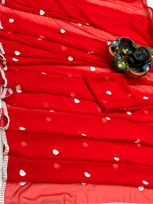 Pure Georgette Printed Ready To Wear Saree - thevendorvilla