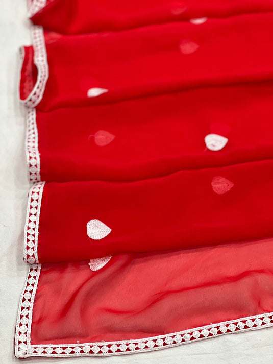 Pure Georgette Printed Ready To Wear Saree - thevendorvilla