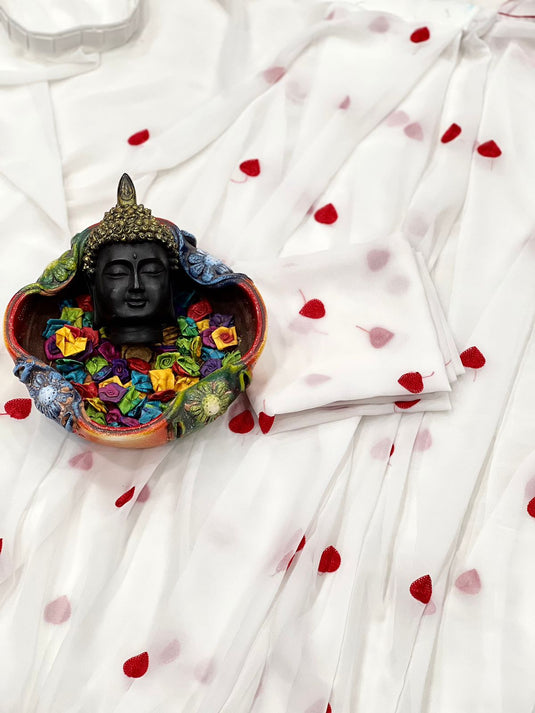 Pure Georgette Printed Ready To Wear Saree - thevendorvilla