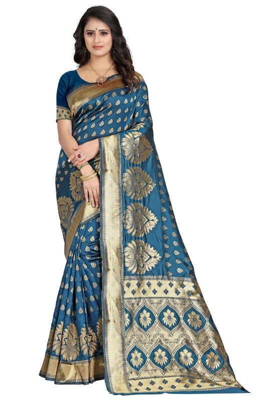 Banarasi Jacquard Silk Saree - thevendorvilla