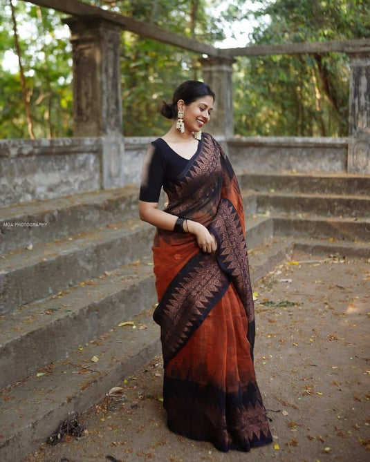 Luxurious Linen: The Soft Slub Saree