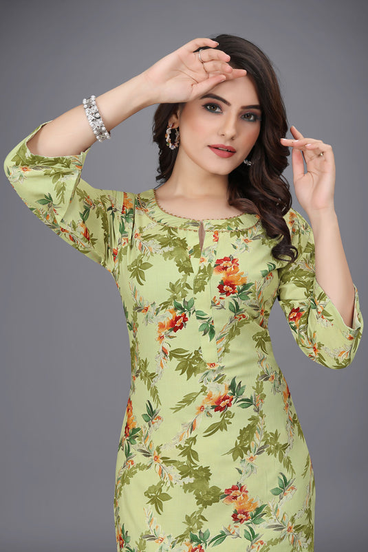 The Vendorvilla Women's Foil Printed Short Chanderi Cotton Kurta Set - thevendorvilla