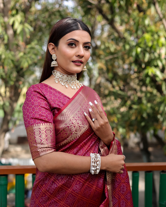 Pure Handloom Silk Bandhej Patola Sarees