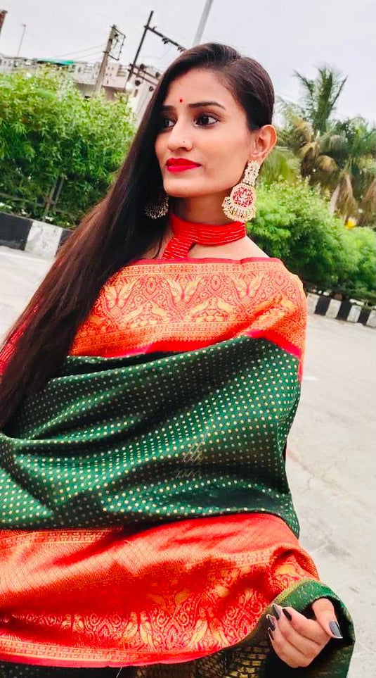 Beautiful Rich Pallu & Jaccquard Work On All Over Saree - thevendorvilla
