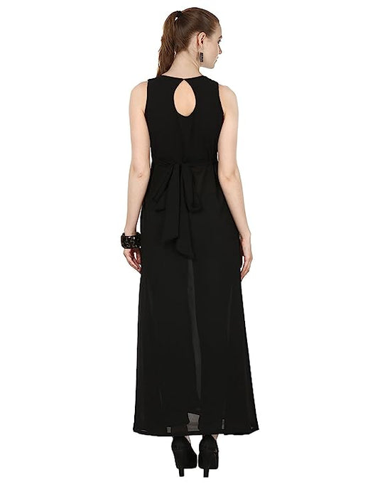 The Vendorvilla Long Plain Front Slit Fancy Georgette Kurti For Women - thevendorvilla