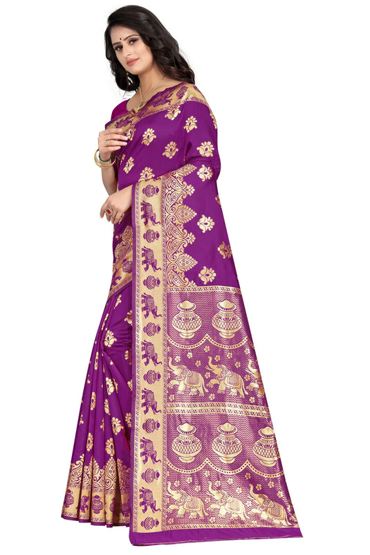 Banarasi Jacquard Silk Saree - thevendorvilla