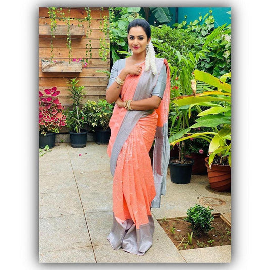 Beautiful Rich Pallu & Jaccquard Work On All Over Saree - thevendorvilla