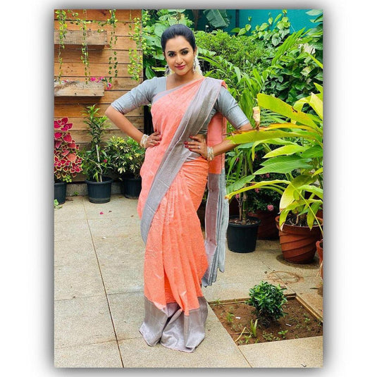 Beautiful Rich Pallu & Jaccquard Work On All Over Saree - thevendorvilla