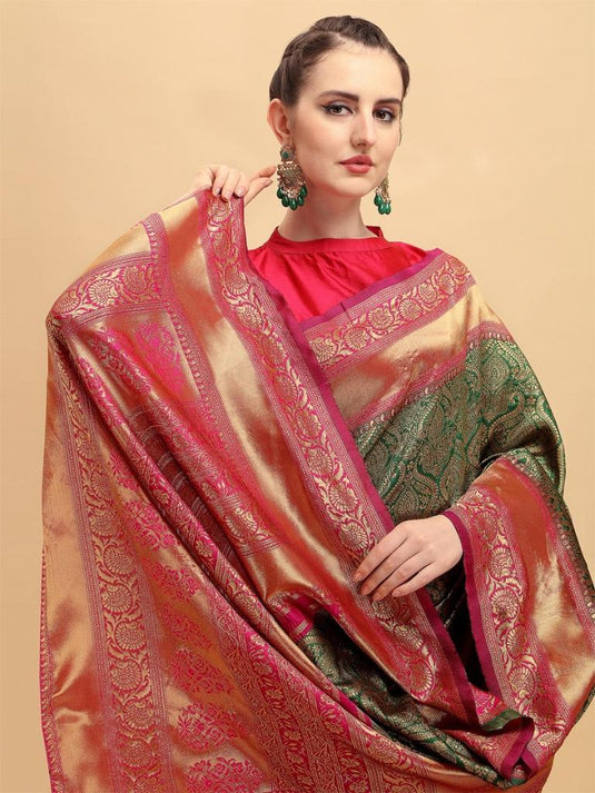Beautiful Rich Pallu & Jaccquard Work On All Over Saree - thevendorvilla