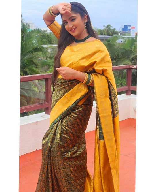 Beautiful Rich Pallu & Jaccquard Work On All Over Saree - thevendorvilla
