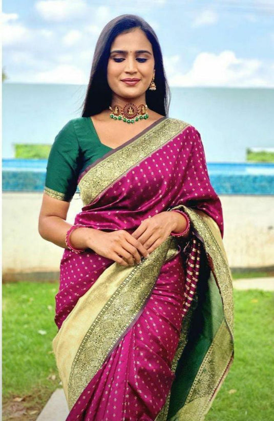 Beautiful Rich Pallu & Jaccquard Work On All Over Saree