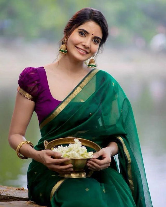 Luxurious Linen: The Soft Slub Saree