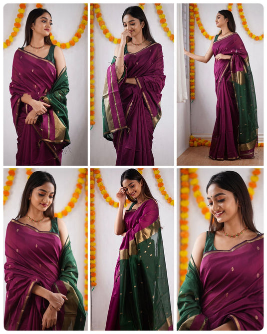 Luxurious Linen: The Soft Slub Saree