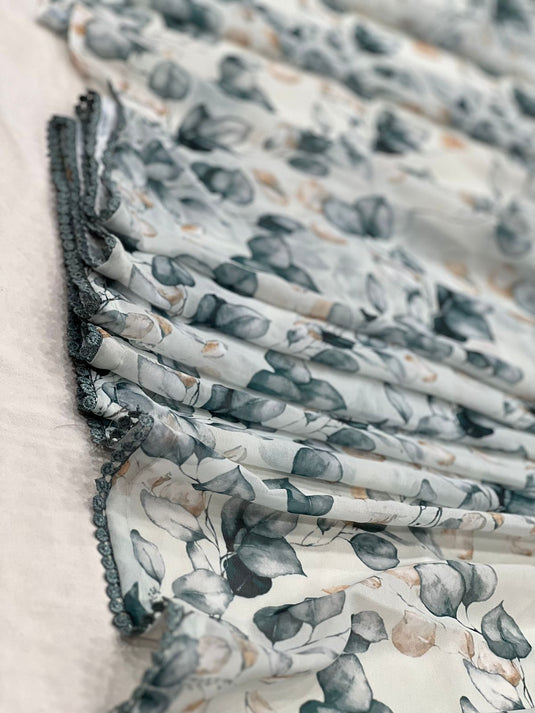 Pure Georgette Floral Printed Ready To Wear Saree - thevendorvilla