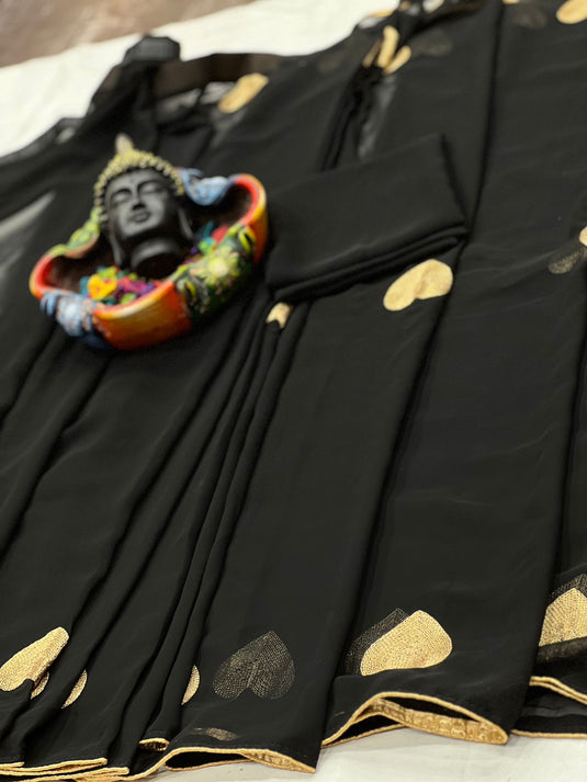 Pure Georgette Printed Ready To Wear Saree
