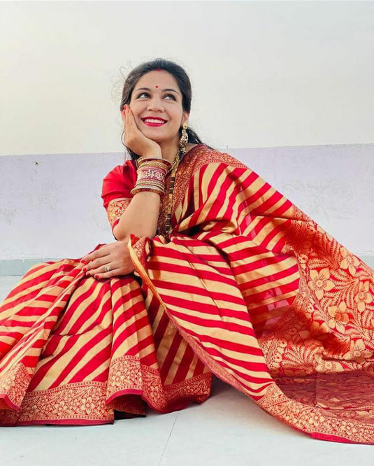 Beautiful Rich Pallu & Jaccquard Work On All Over Saree - thevendorvilla
