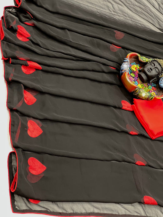 Pure Georgette Printed Ready To Wear Saree