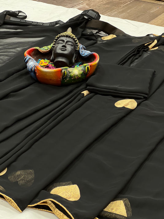 Pure Georgette Printed Ready To Wear Saree