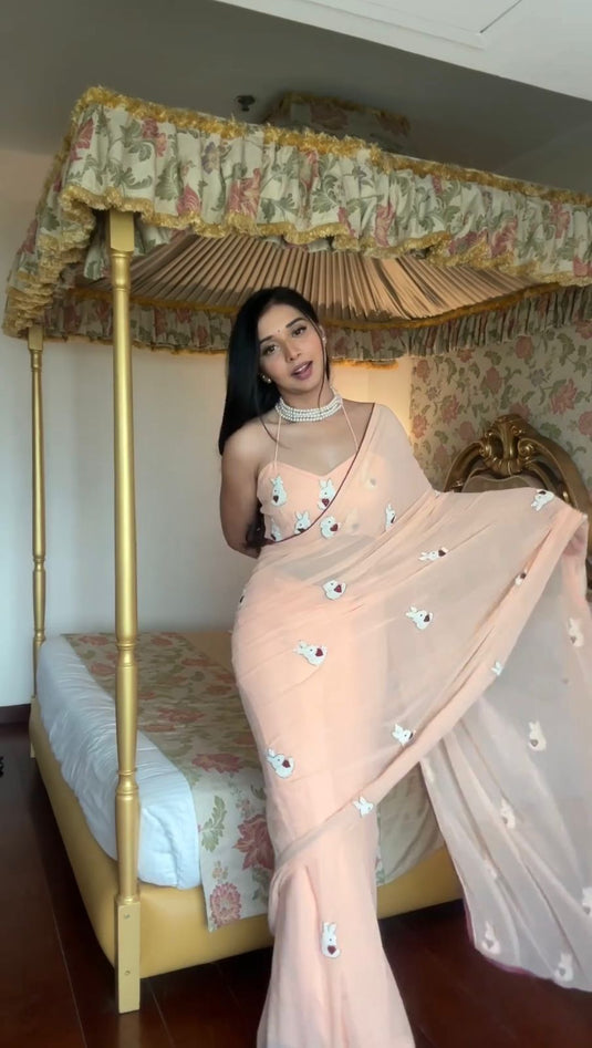 Pure Georgette Ready To Wear Saree