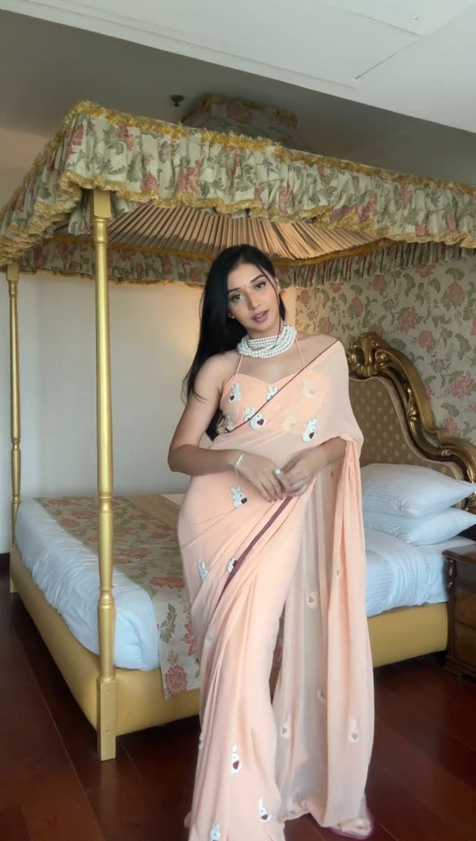 Pure Georgette Ready To Wear Saree