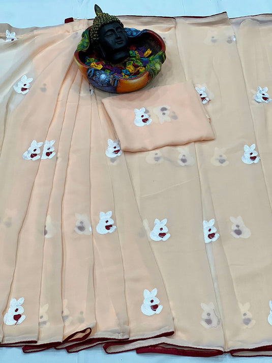 Pure Georgette Ready To Wear Saree