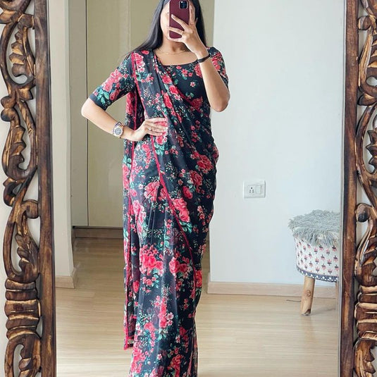 Pure Georgette Ready To Wear Saree