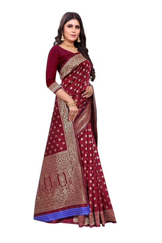 Banarasi Jacquard Silk Saree - thevendorvilla