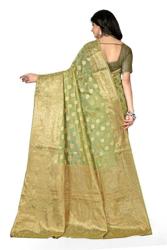 Enchanting Elegance: The Organza Symphony Saree - thevendorvilla