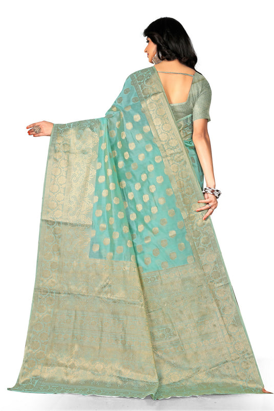 Enchanting Elegance: The Organza Symphony Saree - thevendorvilla