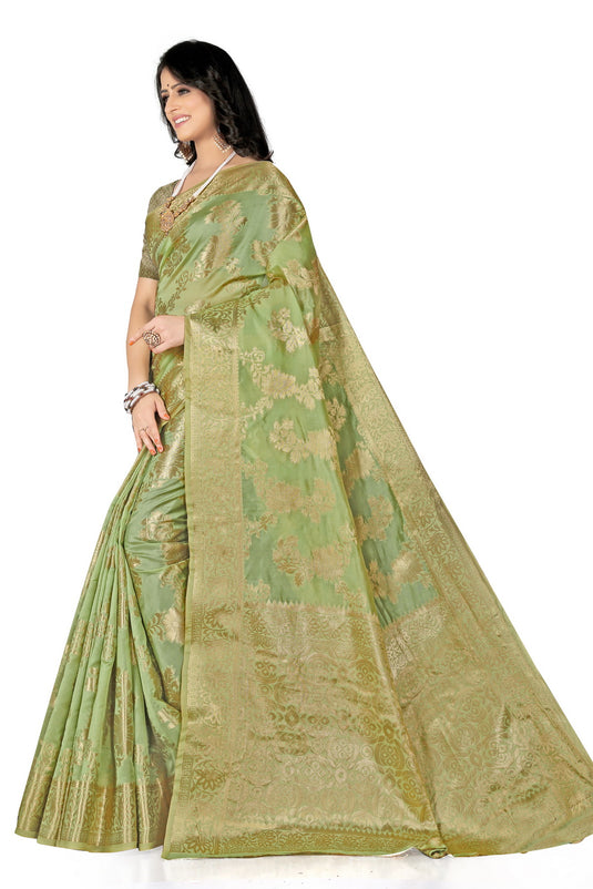 Enchanting Elegance: The Organza Symphony Saree - thevendorvilla