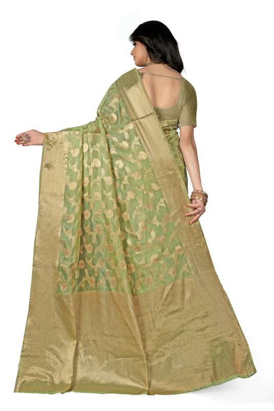 Enchanting Elegance: The Organza Symphony Saree - thevendorvilla