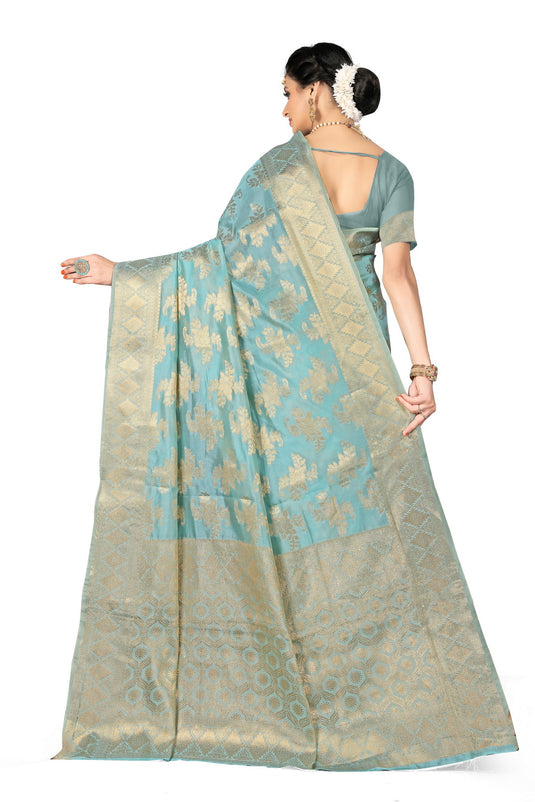Enchanting Elegance: The Organza Symphony Saree - thevendorvilla
