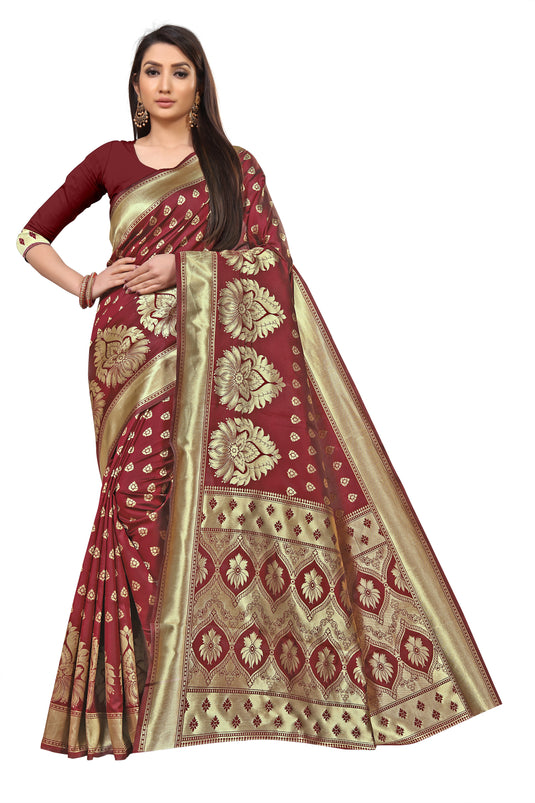 Banarasi Jacquard Silk Saree - thevendorvilla