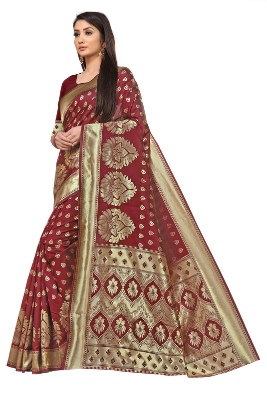 Banarasi Jacquard Silk Saree - thevendorvilla