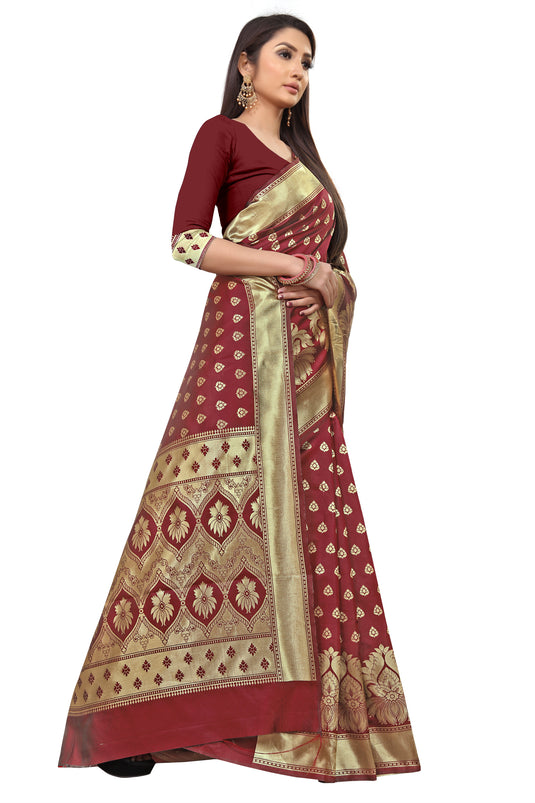 Banarasi Jacquard Silk Saree - thevendorvilla