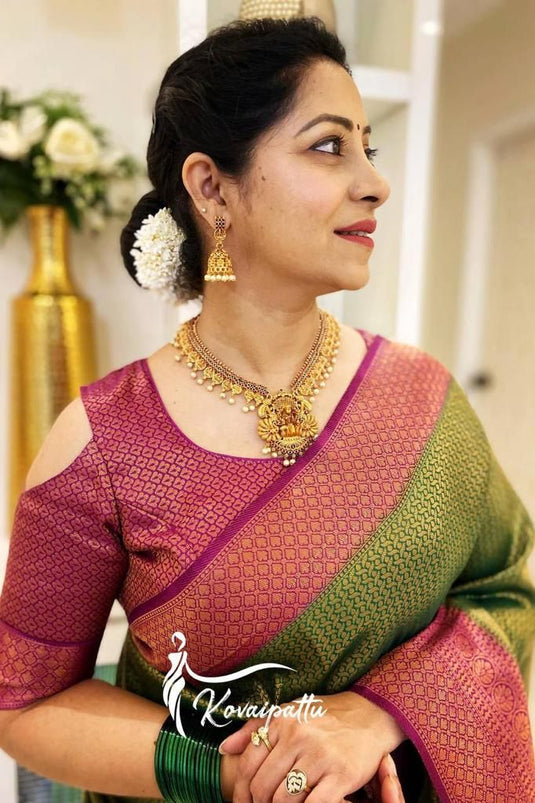 Beautiful Rich Pallu & Jaccquard Work On All Over Saree - thevendorvilla