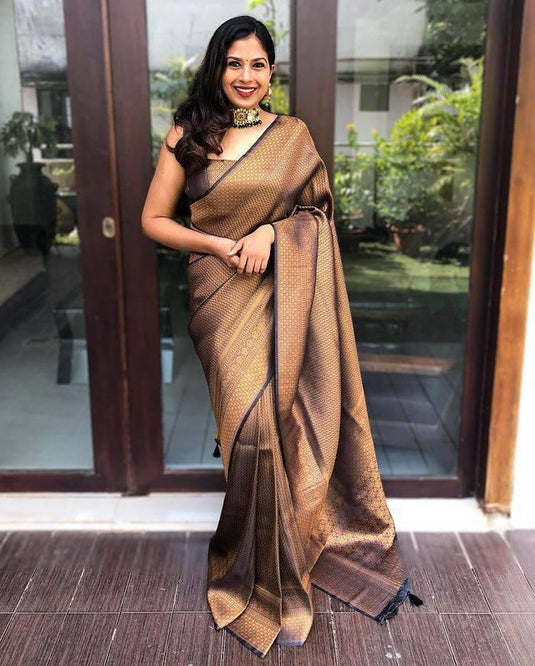 Beautiful Rich Pallu & Jaccquard Work On All Over Saree - thevendorvilla
