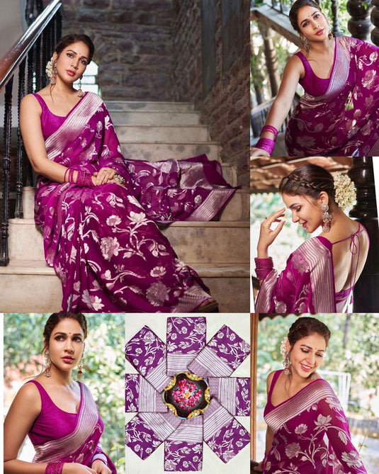 Beautiful Rich Pallu & Jaccquard Work On All Over Saree - thevendorvilla