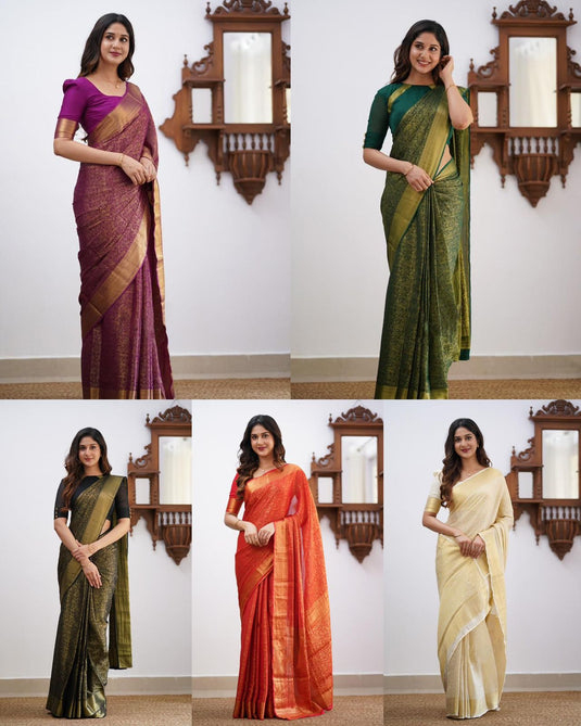Beautiful Rich Pallu & Jaccquard Work On All Over Saree - thevendorvilla