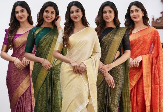 Beautiful Rich Pallu & Jaccquard Work On All Over Saree - thevendorvilla