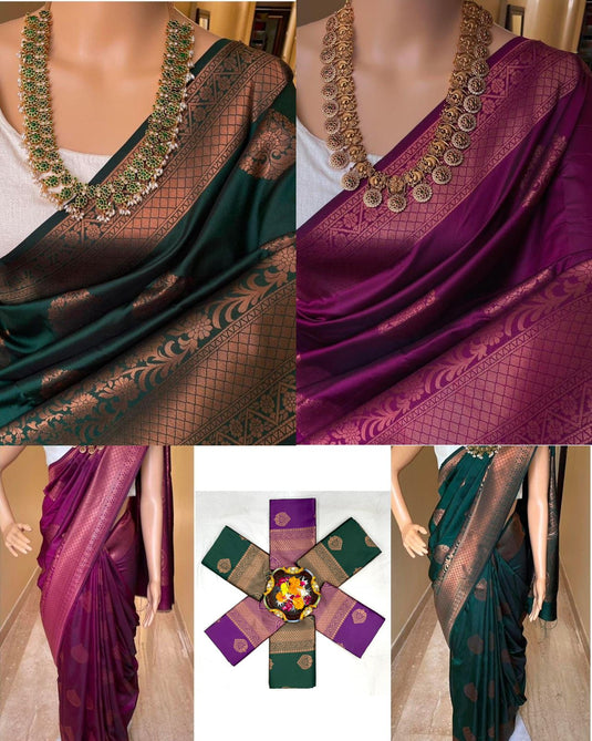 Beautiful Rich Pallu & Jaccquard Work On All Over Saree - thevendorvilla