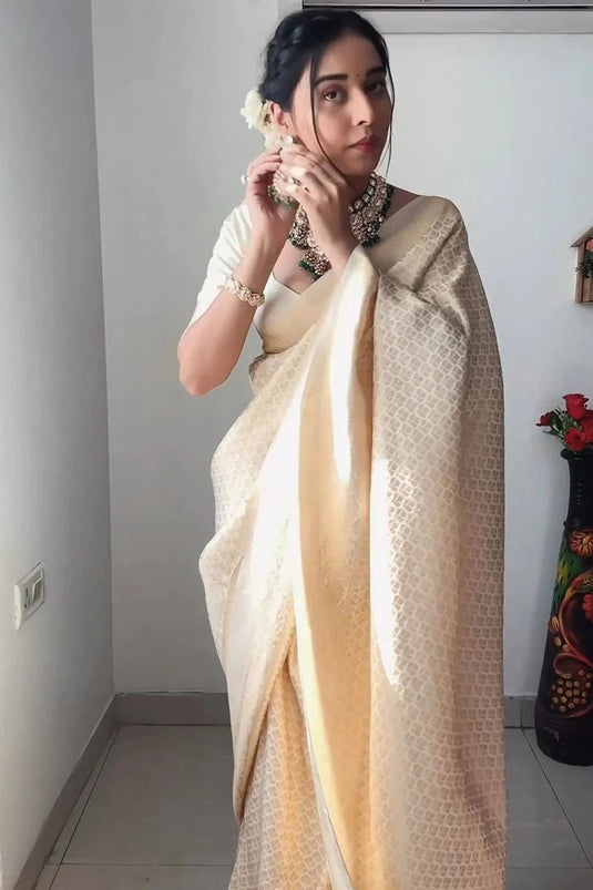Beautiful Rich Pallu & Jaccquard Work On All Over Saree - thevendorvilla